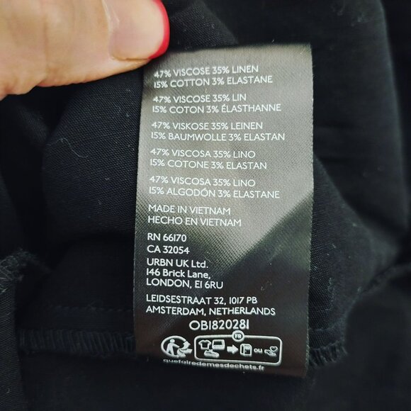 Anthropologie Black‎ Halter Dress Slit Legs XS Black Witchy Goth Romantic Goth - Picture 9 of 11